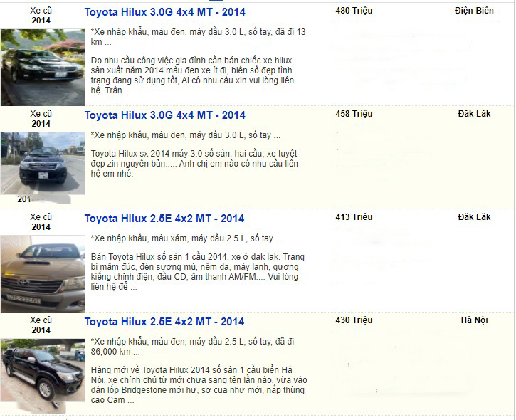 xe bán tải Toyota Hilux 2014